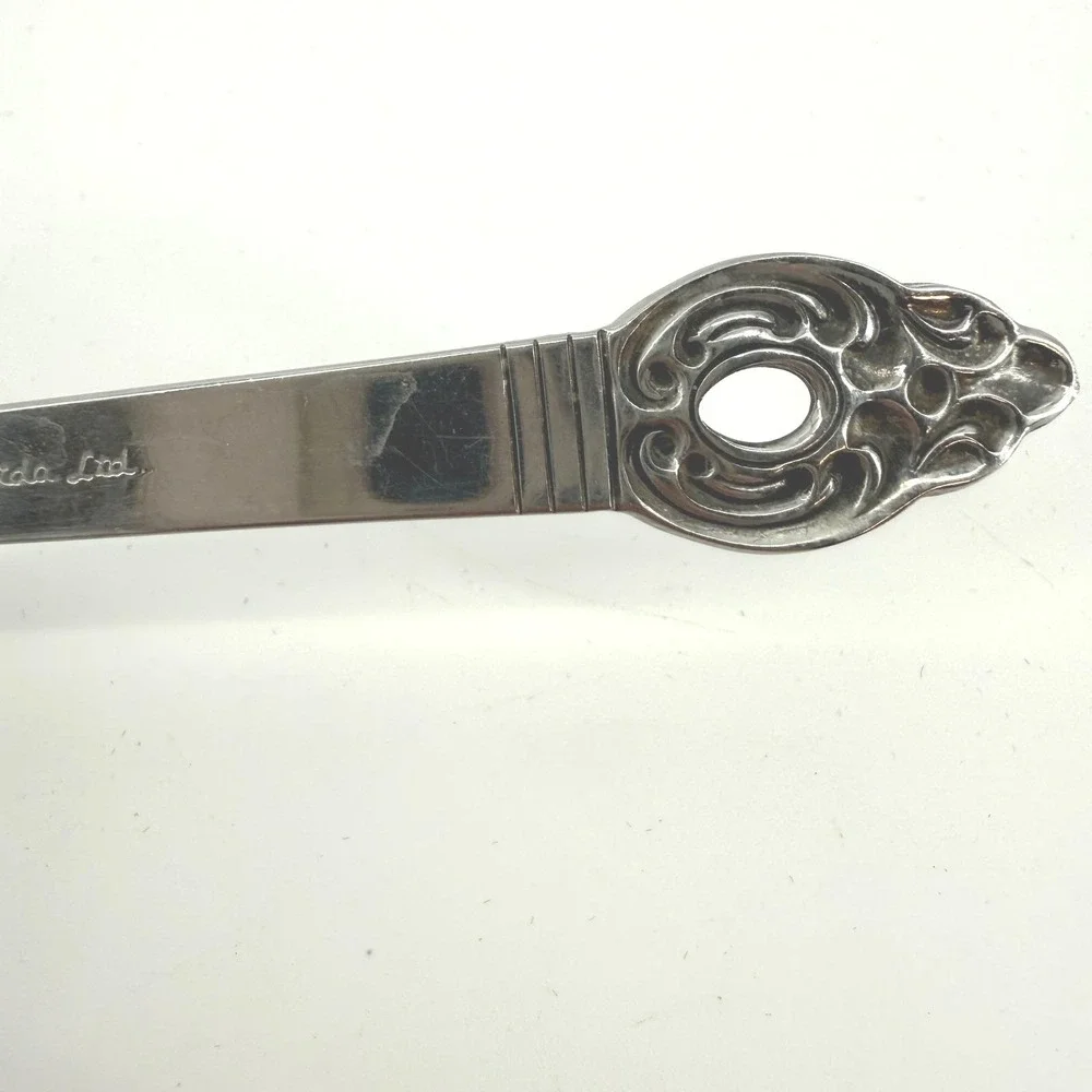 Oneida 1881 Rogers Pierced Serving Spoon Baroque Rose‎ Stainless Steel 8.25